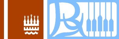 Rynkevangskolens bomærke illustrerer bogstavet r, tangenter og kommunens logo
